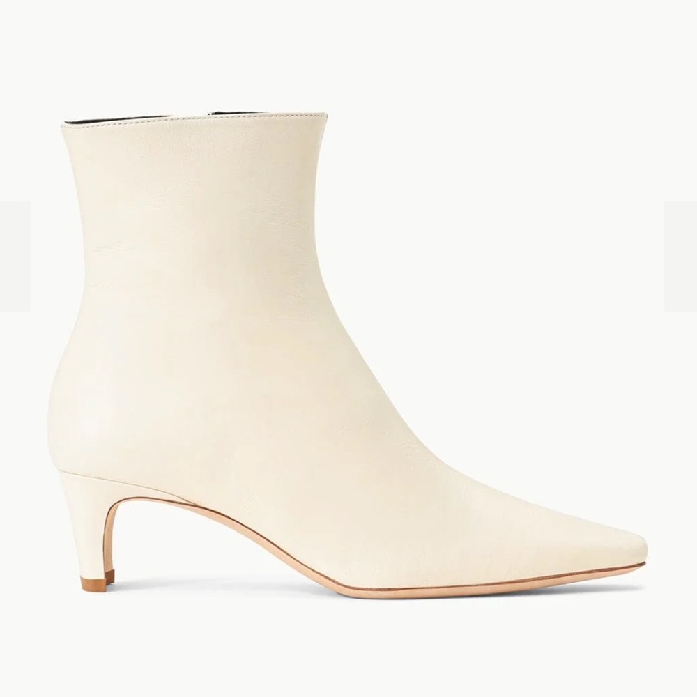 STAUD Off-White Heeled Ankle Boots